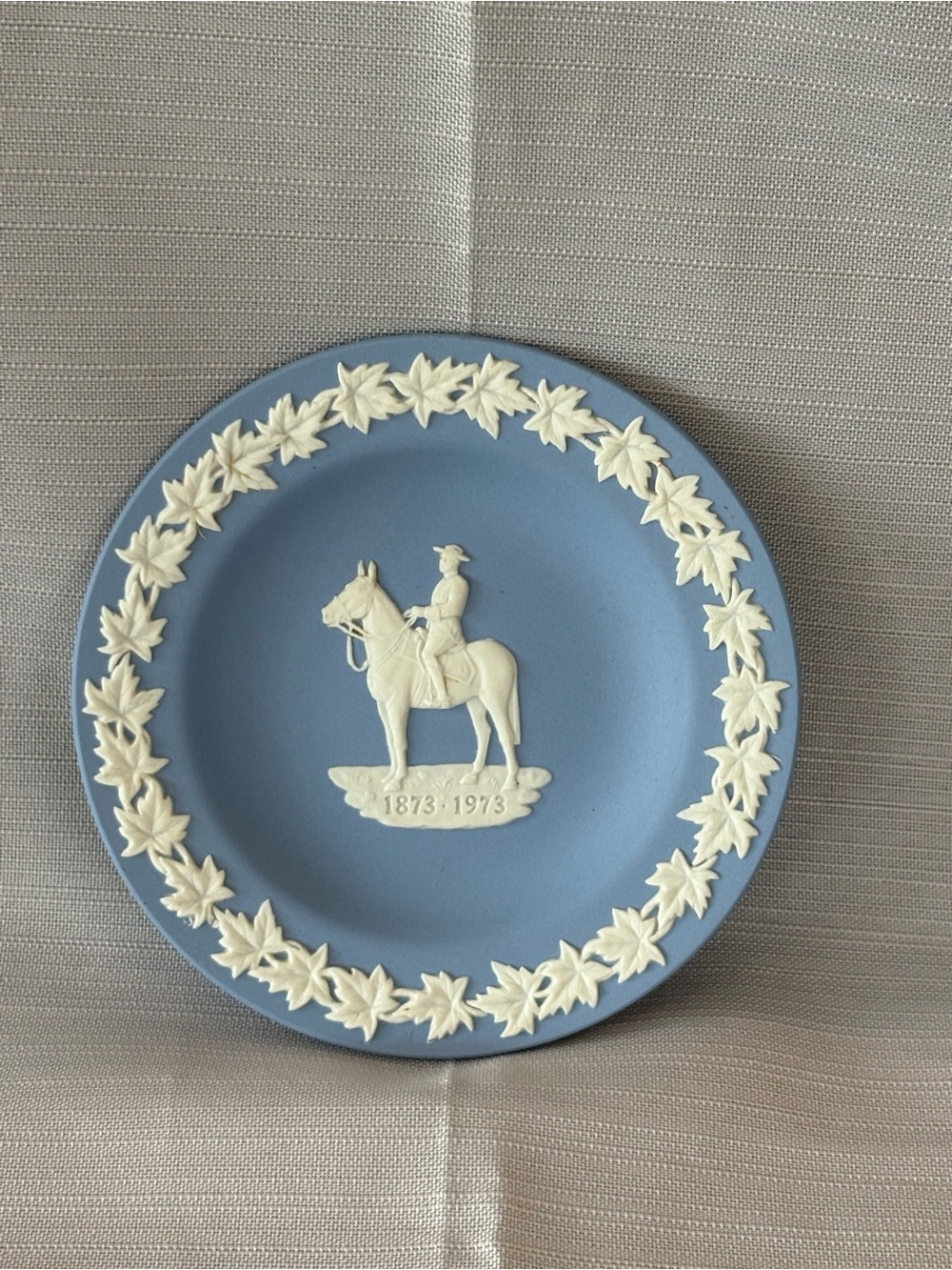 Wedgwood Jasperware Blue Decorative Commemorative Plate with White Relief 4 1/2